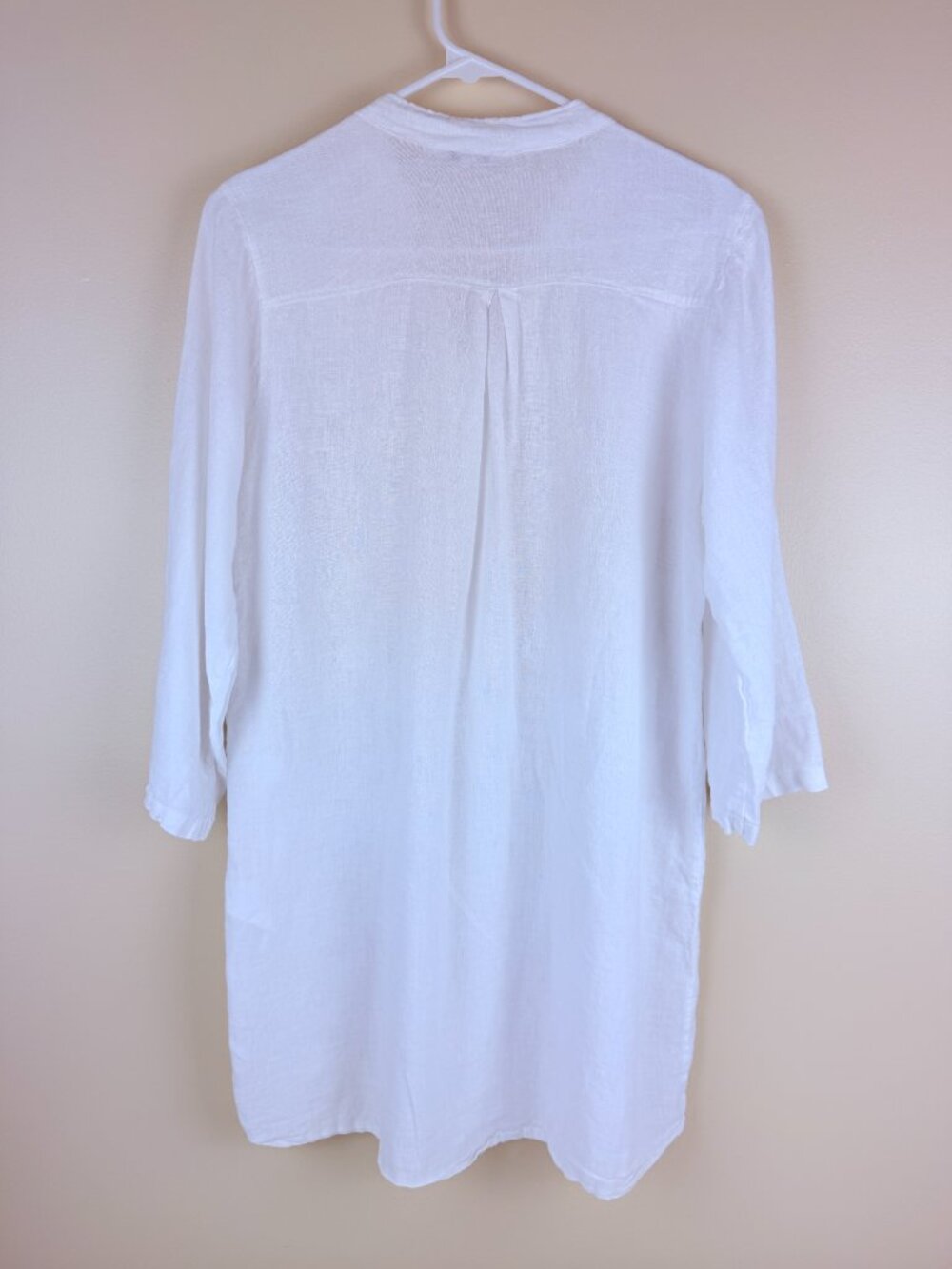 Rosemarie Made in Italy 100% Linen Embroidered Button Front Tunic Dress Size M - Picture 2 of 9